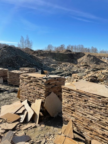 Плитняк златолит жёлтый золотистый для отмостки купить в Приморском крае